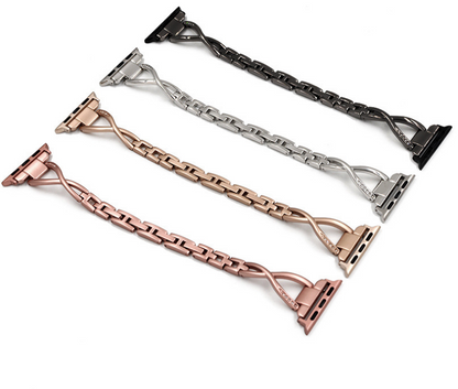 ROVET Apple Watch Band X-Type Stainless Steel with Diamonds