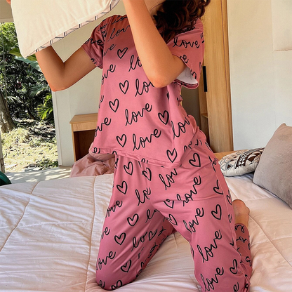 ROVET Women's Milk Silk Pajama Set – Short Sleeve & Pants