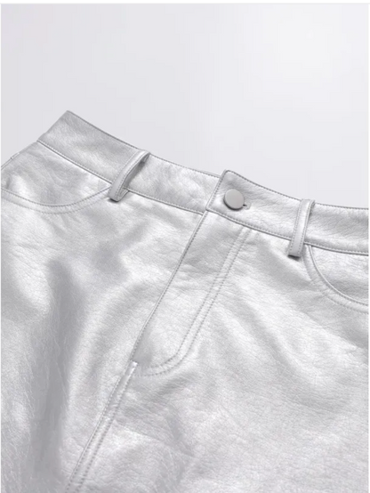 ROVET High-Waist Slim PU Skirt