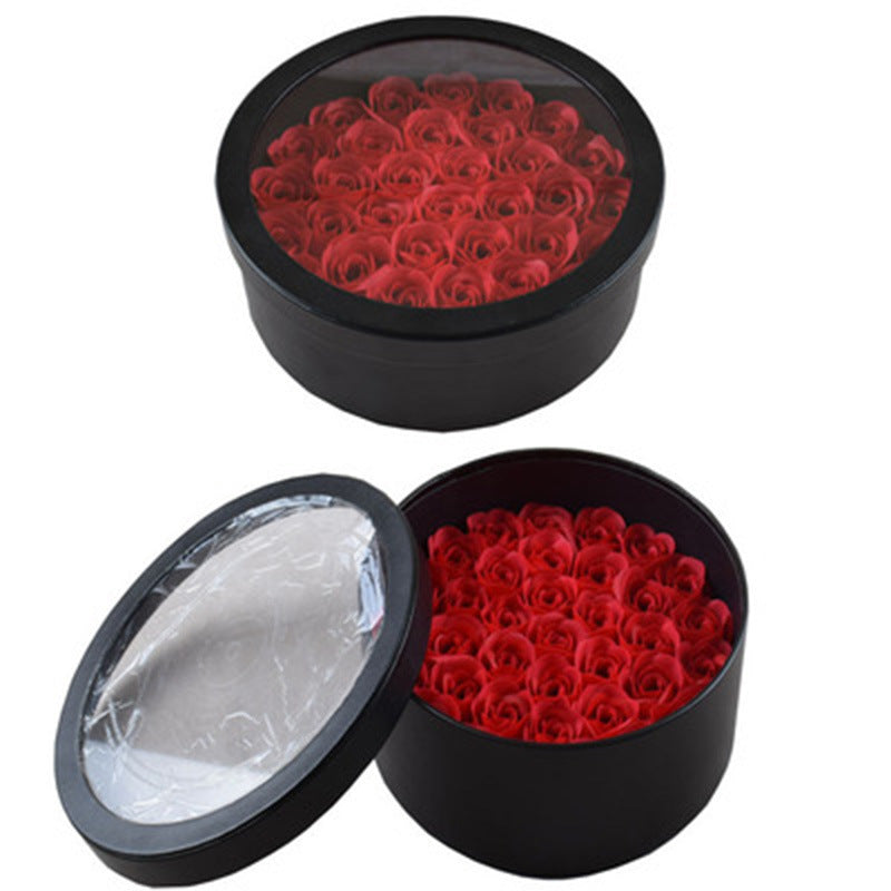 ROVET Gift Box with Acrylic Window Round Eternal Flower Set