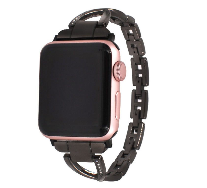 ROVET Apple Watch Band X-Type Stainless Steel with Diamonds