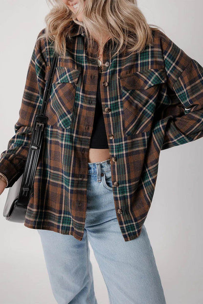 ROVET Plaid Button Up Long Sleeve Jacket for Women Stylish Fit