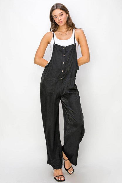 ROVET HYFVE Half Button Sleeveless Straight Jumpsuit for Women