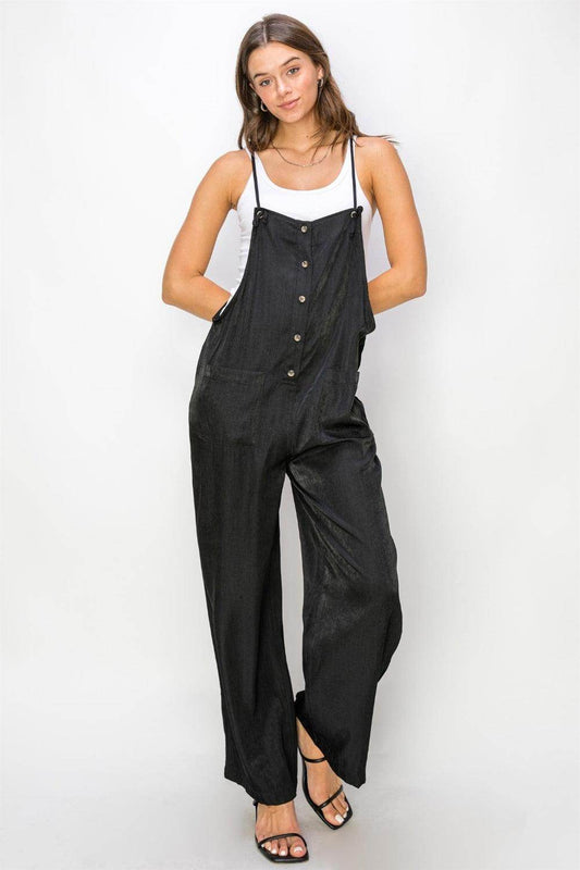 ROVET HYFVE Half Button Sleeveless Straight Jumpsuit for Women