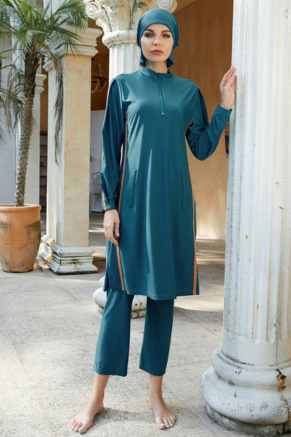 ROVET Cap, Quarter Zip Top and Pants Swim Set