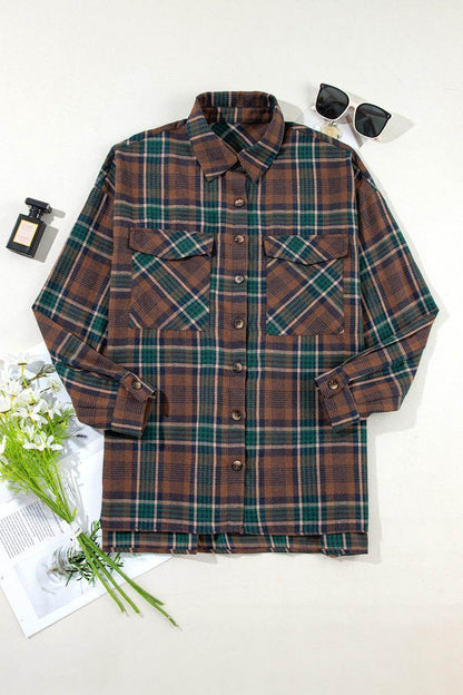 ROVET Plaid Button Up Long Sleeve Jacket for Women Stylish Fit