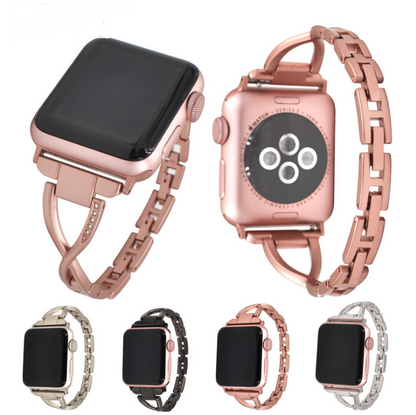 ROVET Apple Watch Band X-Type Stainless Steel with Diamonds