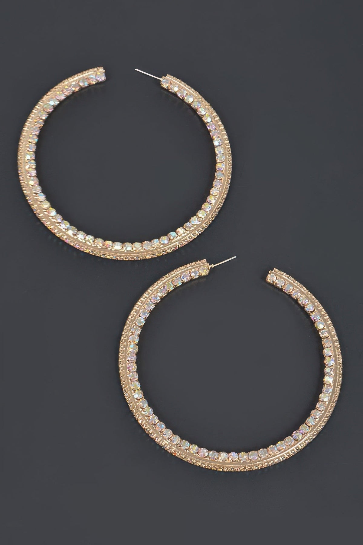 ROVET 80mm Rhinestone Hoop Earring
