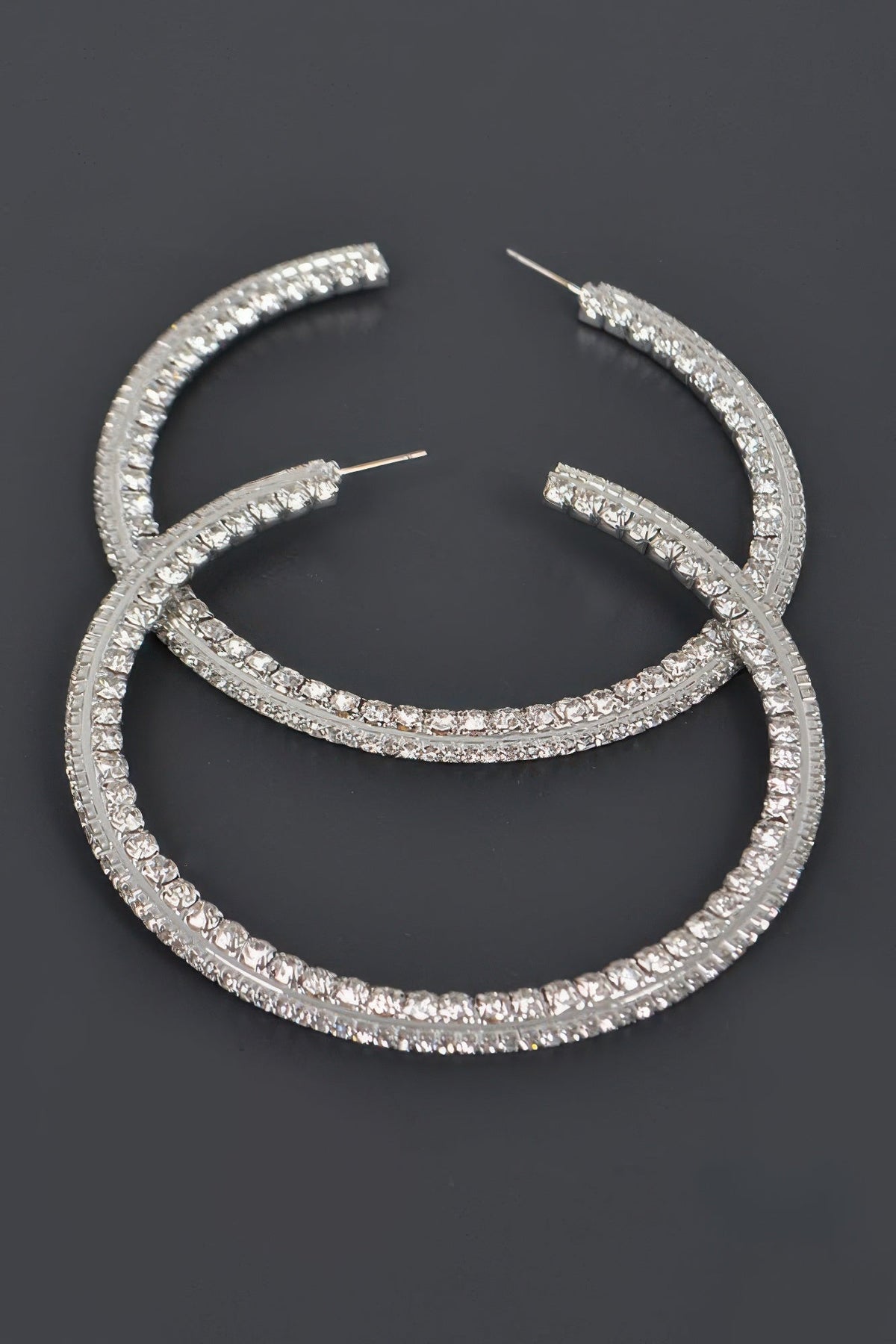ROVET 80mm Rhinestone Hoop Earring