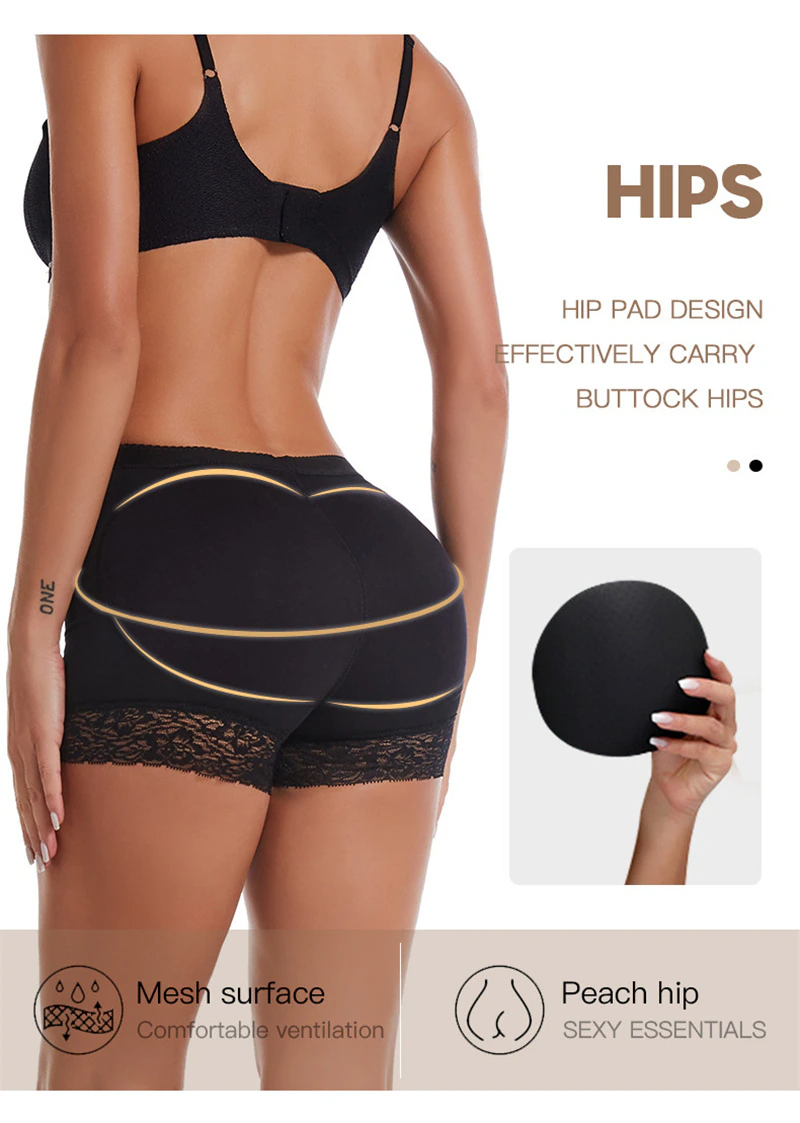 ROVET Booty Shaper Padded Underwear Panty Women's FAKE ASS Butt Lifter & Hip Enhancer