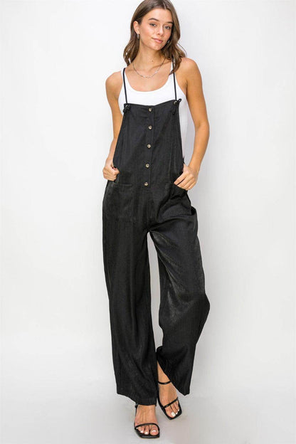 ROVET HYFVE Half Button Sleeveless Straight Jumpsuit for Women