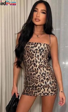 ROVET Leopard Print Sexy Dress