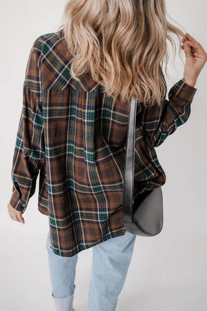 ROVET Plaid Button Up Long Sleeve Jacket for Women Stylish Fit
