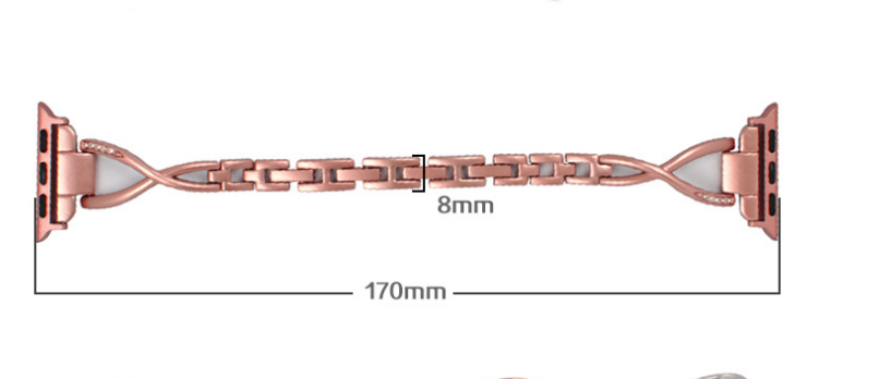 ROVET Apple Watch Band X-Type Stainless Steel with Diamonds