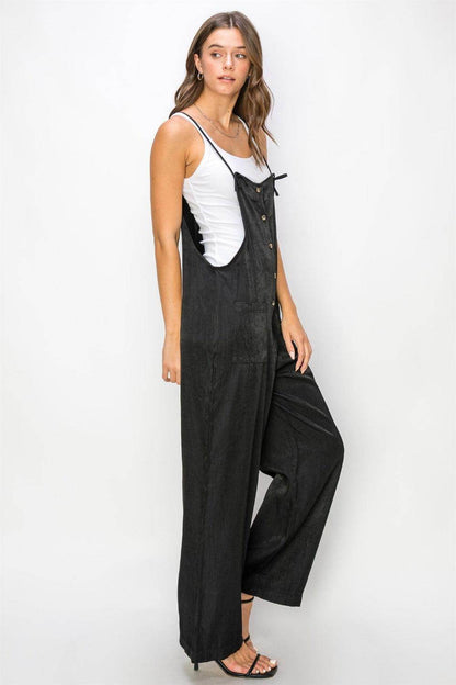 ROVET HYFVE Half Button Sleeveless Straight Jumpsuit for Women