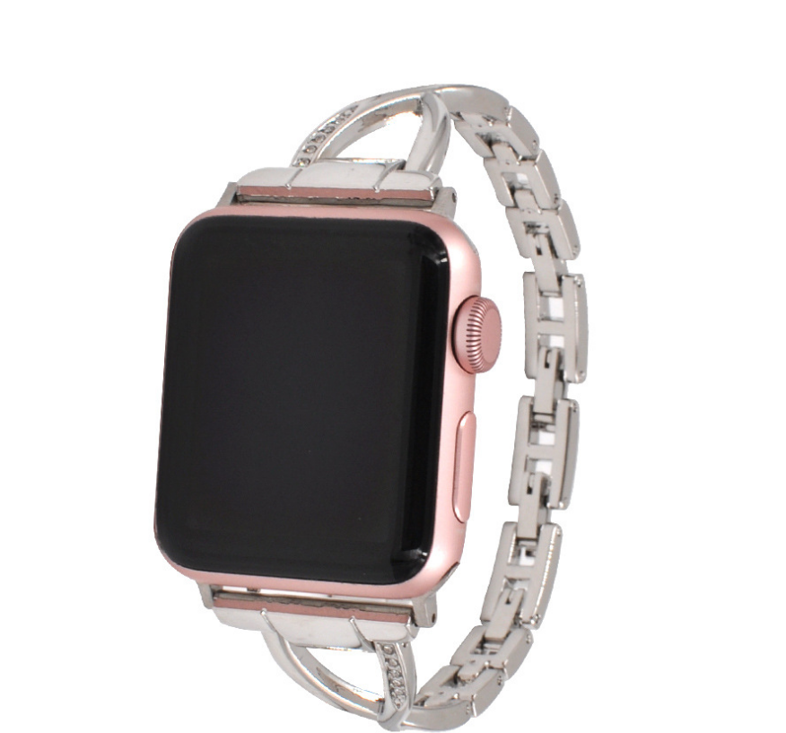 ROVET Apple Watch Band X-Type Stainless Steel with Diamonds